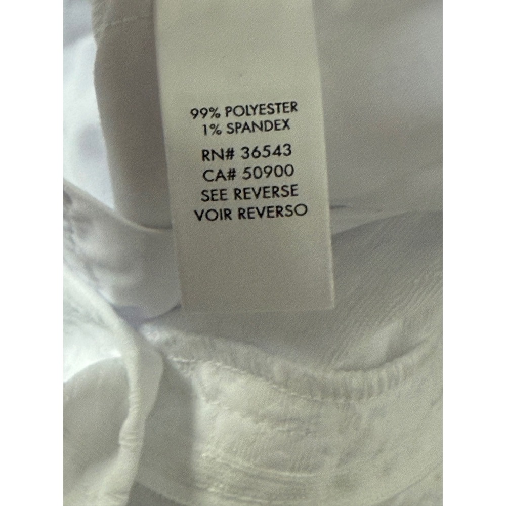 Calvin Klein Women's White Textured Shorts Size 14 Career‎ Casual Pockets NWT - Picture 8 of 13